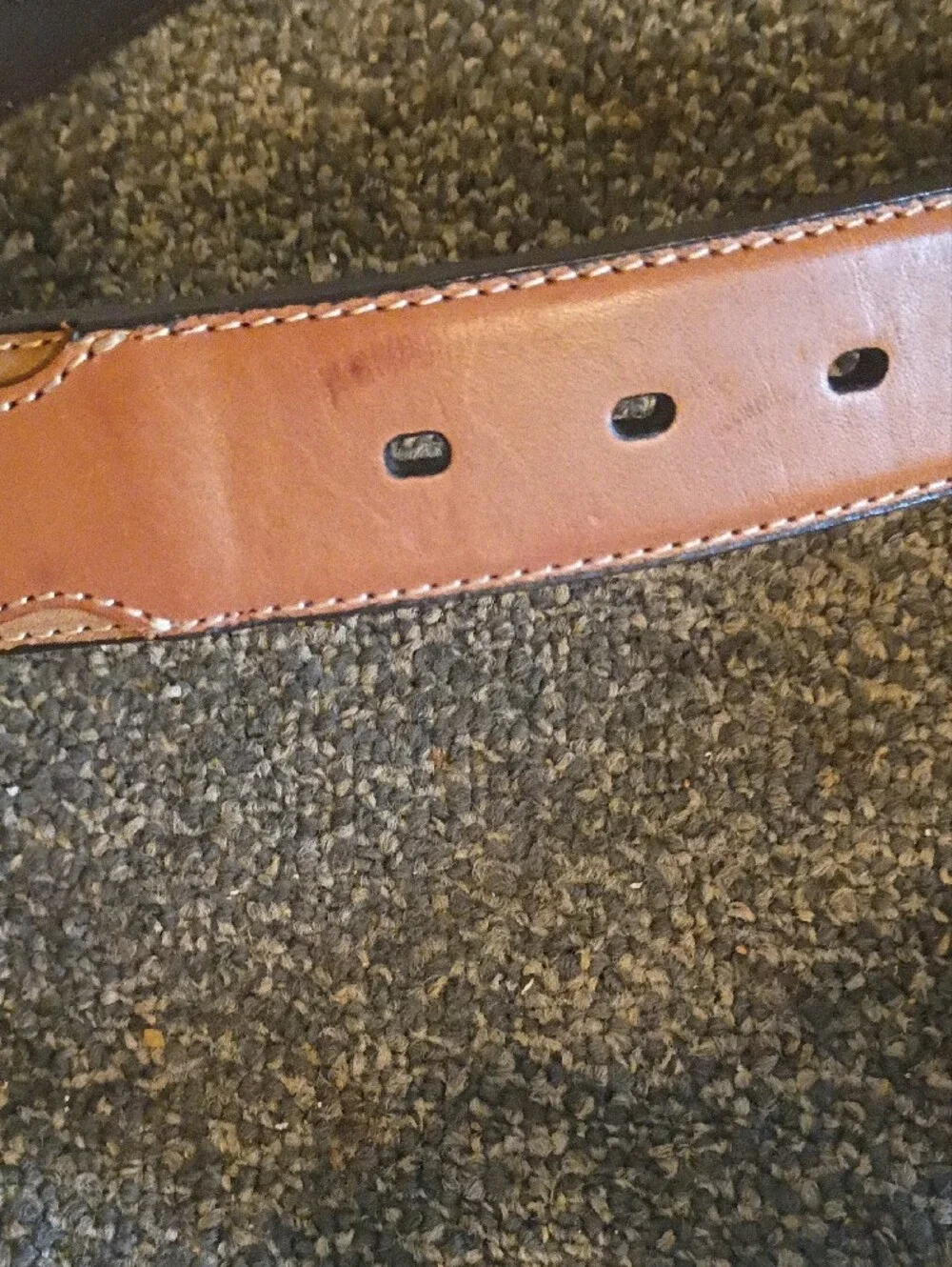 Nocona Men's Brown Leather Belt with Decorative Silver Buckle Size 36